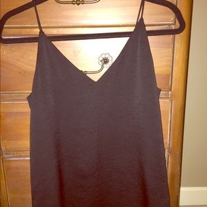 Black satin tank